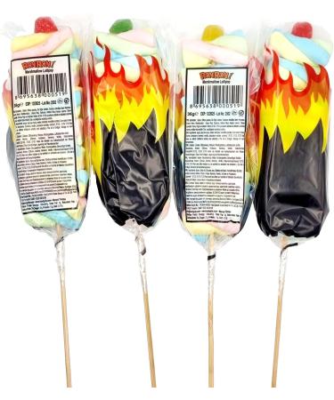 Marshmallow Lollipops fluffy twists on a stick 36g Kids Party Bag BBQ Lollies Halal. (5) - Buy Online on GoSupps.com