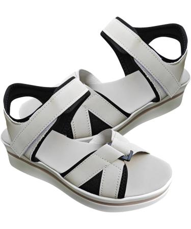 Pacienjo Women's Casual Plateau Sandals - Open Toe Hiking Sandals with Thick Sole & Adjustable Straps | 40 EU Gray - Buy Online on GoSupps.com