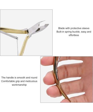 Nail Cuticle Nippers with Stainless Steel Blade Dead Skin Scissors Pliers for Pedicure Manicure Easy to Use Compact & Portable Size (Gold) - Buy Online on GoSupps.com