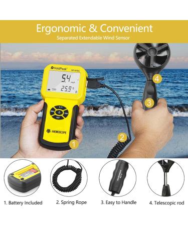 Holdpeak 826A Digital Wind Speed & Temperature Meter | Data Logger | International Shipping Available - Buy Online on GoSupps.com