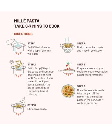 Mille High Protein Fusilli Pasta | No Maida | 1.8X Plant Protein | 250Gms - Buy Online on GoSupps.com