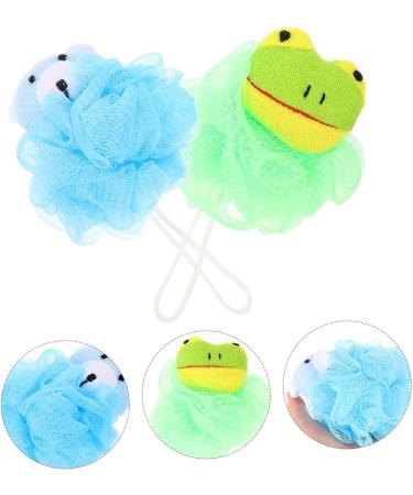 Hemoton Kids Bath Ball - 2pcs Exfoliating Bath Sponge & Loofah Puff | Cartoon Design Shower Wash Ball for Children - Buy Online on GoSupps.com
