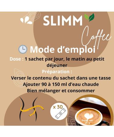 Slimm Coffee Instantan Arabica et Robusta 30 Sachets Individuels 75g avec L-Carnitine et Haricot Blanc - Buy Online on GoSupps.com