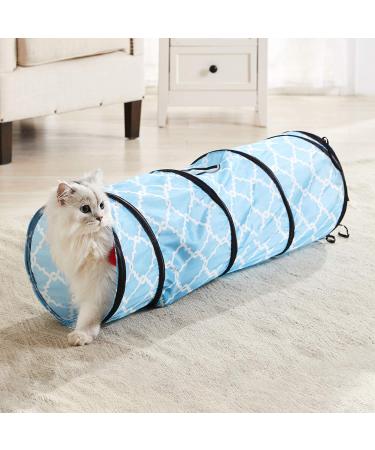 WESTERN HOME WH Cat Tunnels for Indoor cat, Pet Cat Tunnel Tube Cat Toys Collapsible, Cat Play Tent Interactive Toy Maze Cat House Bed with Balls for Cat Puppy Kitten Rabbit Blue