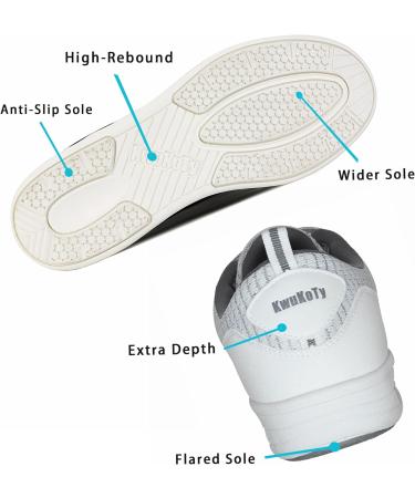 KWUKOTY Men's Orthopedic Walking Shoes Plantar Fasciitis Diabetes Swollen Feet Wide Sizes 7.5-12 White - Buy Online on GoSupps.com