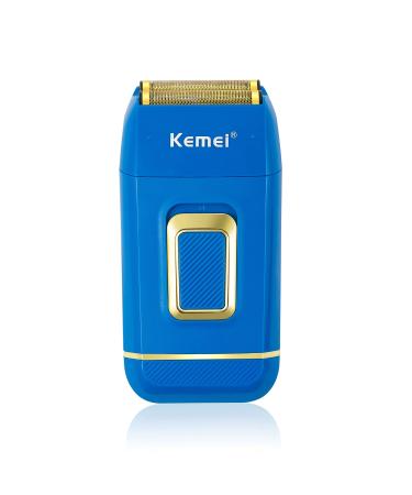 KEMEI Professional Electric Razor for Men Electric Foil Shaver Cordless/Rechargeable Blue