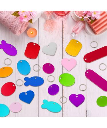 72-Pack Pet Metal Name Shields Round Square & Heart Pendants for Dogs & Cats | Custom Name Tags - Buy Online on GoSupps.com