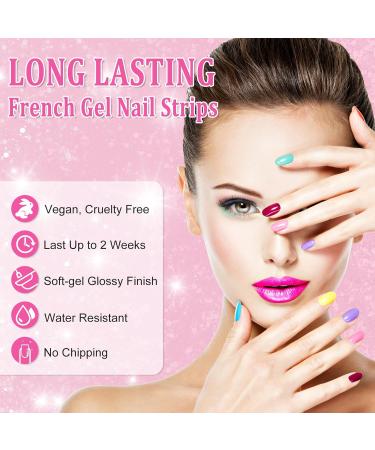 Semi Cured Gel Nail Strips 16Pcs - Long Lasting Salon-Quality Glitter Nail Wraps | Easy to Apply & Remove with Soft Gel Finish - Nude - Buy Online on GoSupps.com