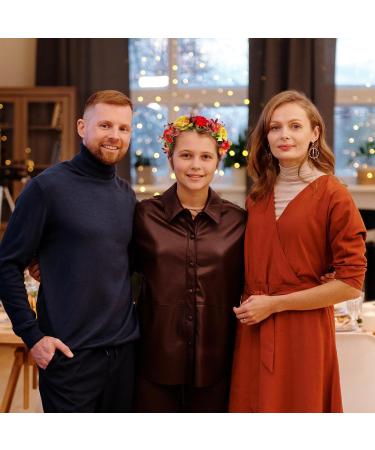 Lurrose Orange Headband Flower Wreath Autumn Theme Garland Headdress Wedding Head Hoop Bridal Hair Decoration Simulation Rose Hair Hood Womens Headbands - Buy Online on GoSupps.com