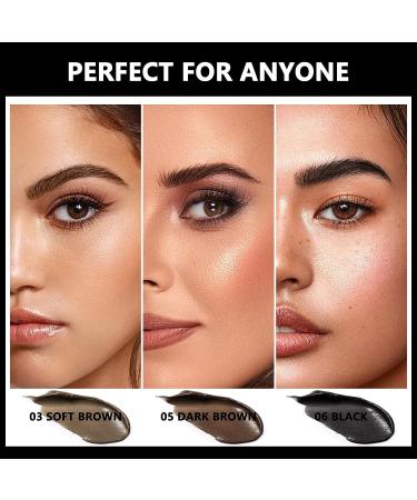 Eyebrow Stamp Stencil Kit with 10 Stencils, Brow Pomade, Double-Ended Brush - Light Brown 03 Set - Buy Online on GoSupps.com