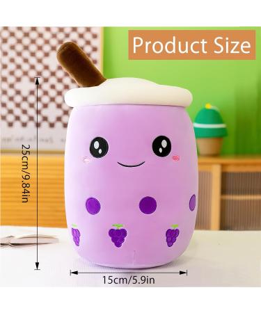 DAWRIS Bubble Tea Plush Pillow - Creative Bubble Milk Tea Cup Shaped Hugging Cushion | Soft Home Hug Pillow Cuddly Toy (Purple) - Buy Online on GoSupps.com