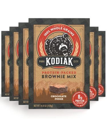 Kodiak Cakes Protein Brownie Mix - 100% Whole Grains Chocolate Brownies Mix - 8g Protein Per Serving & No Preservatives - Chocolate Fudge, 14.8oz (Pack of 6) - Buy Online on GoSupps.com