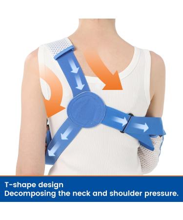 Arm Sling for Shoulder Injury - Waist Strap Immobilizer Brace Support for Sleeping & Rotator Cuff Surgery (Mesh Left Large 40-51 inch - Buy Online on GoSupps.com