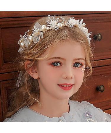 Campsis Princess Flower Crystal Headpiece - Bridal Hair Accessories for Girls and Women (Gold) - Buy Online on GoSupps.com