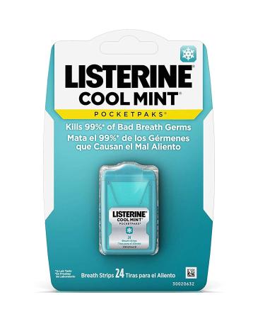 Listerine Pocketpaks Cool Mint Breath Strips 24 Count 24 count (Pack of 1)