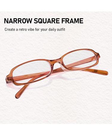 Myiaur Fashion Fake Glasses for Women - Y2K Clear Frame Non-Prescription Eyewear with Anti-Blue Light Protection - A03 Brown - Buy Online on GoSupps.com