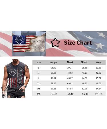 Heralady 4th of July Men's Muscle Tank Top - 1776 Sleeveless American Flag Shirt, Gym Workout - X-Large Grey - Buy Online on GoSupps.com