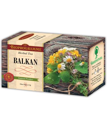 KUKER Balkan Herbal Tea Blend with Thyme Tea Rosehips Chamomile Flower & Wild Marjoram Herb - Herbal Infusions Tea with Thyme Herbal Tea - Fruit Teas & Herbal Tea Mix - 20 Tea Bags 30g - Buy Online on GoSupps.com
