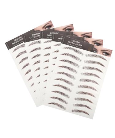 Ipetboom 5 Sheets Eyebrow 3d Sticker Stickers Brow Makeup Grooming Shaping False Eyebrows Cosmetics Template