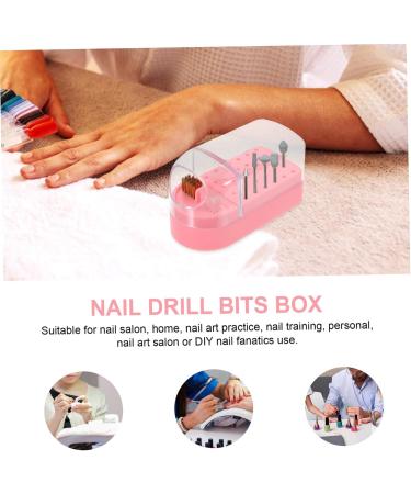 POPETPOP Box Cleaning Brush Drills Nail Drill Bits Holder Nail Drill Bits Container Nail Drill Bit Organizer Nail Bit Holder Manicure Drill Bit Holder Plastic Grinding Head Display Stand - Buy Online on GoSupps.com