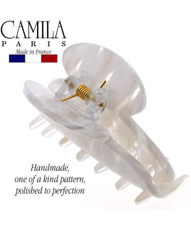 Camila Paris CP3065 French Handmade Hair Clip - Small White Girls Claw Jaw Clip, Durable Styling Accessory for Women, Strong Hold, No-Slip Grip - Made in France (2 Inch) - Buy Online on GoSupps.com
