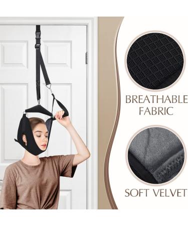 Neck Stretcher Cervical Traction Device - Portable Over-The-Door Pain Relief Therapy Aid for Neck Decompression - Black - Buy Online on GoSupps.com