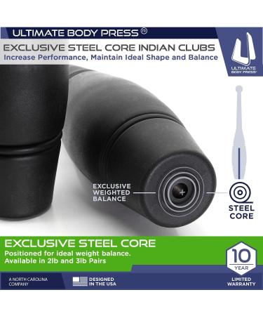 Ultimate Body Press Indian Clubs 1lb, 2lb, 3lb Pairs - Steel Core, 3lb Pair - Buy Online on GoSupps.com