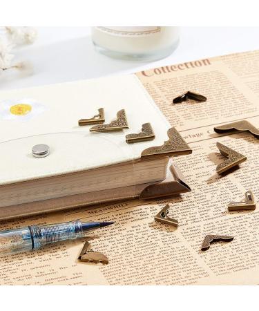 PandaHall Book Corners 60pcs - Iron Corner Protectors for Journals, Jewelry Boxes, Scrapbooks - Antique Bronze Finish - Buy Online on GoSupps.com
