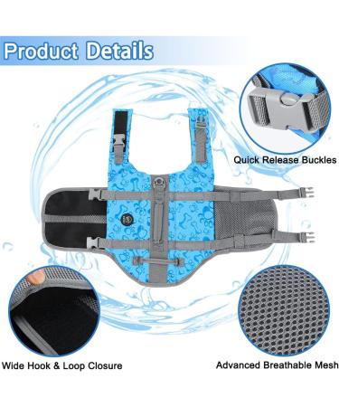 Emust Dog Chest Reflective & Adjustable Protective Vest - Buoyant & Rescue Handle for Swimming - XL Blue - Buy Online on GoSupps.com