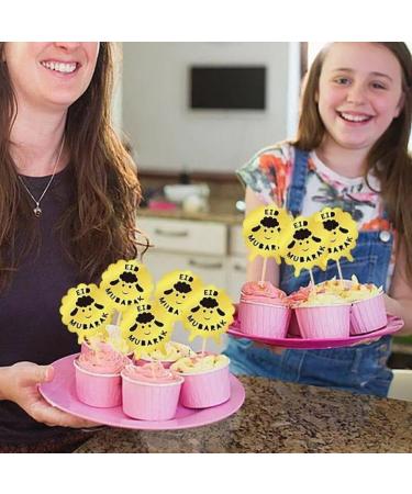 8 Pcs Eid Mubarak Cupcake Toppers Cute Sheep Ramadan Cake Toppers Paper Cupcake Decorative for Islamic Muslim - Buy Online on GoSupps.com