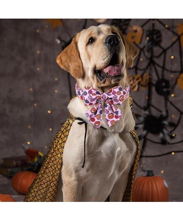 Aring Pet Halloween Dog Collar - Pink Pumpkin Design with Sailor Fly X-Large Cotton Collar with Metal Buckle | Pack of 1 - Buy Online on GoSupps.com