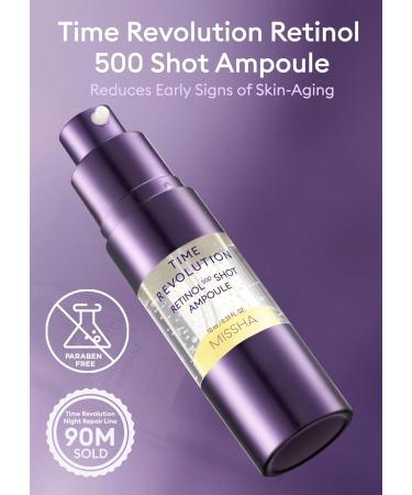 MISSHA Time Revolution Night Repair Retinol Intensive Ampoule - Advanced Korean Serum for Skin Barrier Elasticity and Radiance (0.33 Fl oz - Buy Online on GoSupps.com
