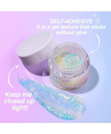 Langmanni Holographic Body Glitter Gel & Eyeshadow - Color-Changing Sparkling Pink - 1.35 OZ for Face Body Hair & Lips - International Shipping Available - Buy Online on GoSupps.com
