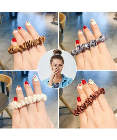 Uni-Fine Shop Satin Hair Ties for Women - Small Scrunchies Elastic Ponytail Holders 6 Colors Hair Jewelry for Girls - Buy Online on GoSupps.com