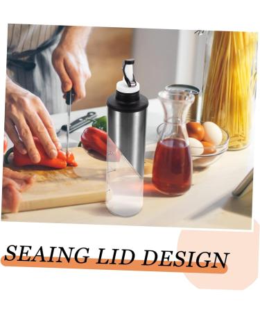 Zerodeko Olive Oil Bottle Dispenser Glass Oil Bottle 4pcs Condiment Bottles Glass Seal Vinegar Condiment Dispenser Oil Dispenser Bottle 27.5X7CMx4pcs Silverx4pcs - Buy Online on GoSupps.com