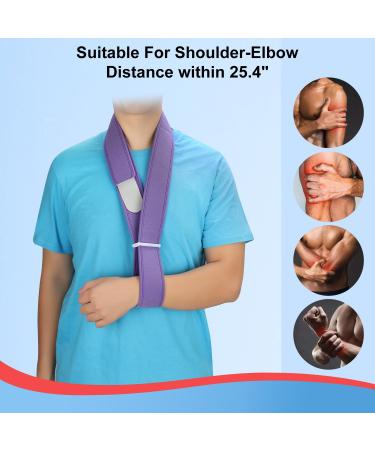 supregear Arm Sling Adjustable Collar and Cuff Sling Immobilizer Lightweight Neck Support Simple Arm Sling Breathable Medical Shoulder Support for Men Women One Size Fits All (Purple) - Buy Online on GoSupps.com