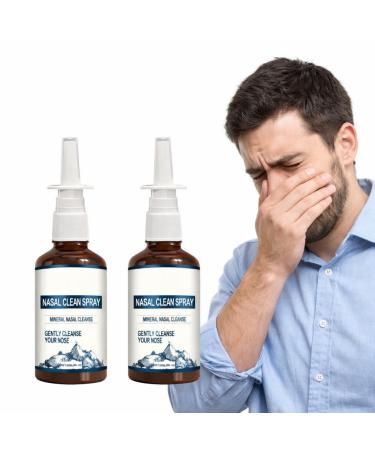 Nasal Spray for Daily Nasal Hygiene Non-Medicated Fine Mist Nasal Cleanse for Dry Air Travel & Pollution Steroid-Free Nasal Care Spray for Nasal Dryness & Everyday Comfort.2Pcs