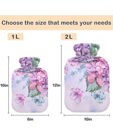 NAANLE Hot Water Bottle with Cover - 1L Transparent | Pain Relief for Menstrual Cramps Hand & Feet | Watercolor Shorts Heat & Cold Therapy - Buy Online on GoSupps.com