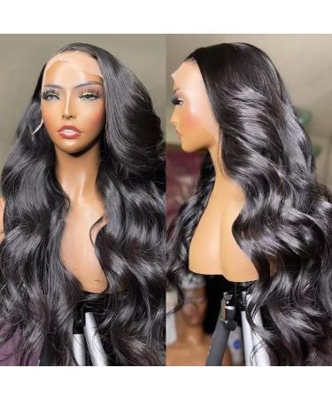Bele Body Wave 13x4 Transparent Lace Front Wigs Human Hair Brazilian 180% Density HD Glueless Lace Front Wigs Huamn Hair for Black Women Natural Color Pre Plucked with Baby Hair 24inch 24 inch 13x4 BW Wig 180% Density