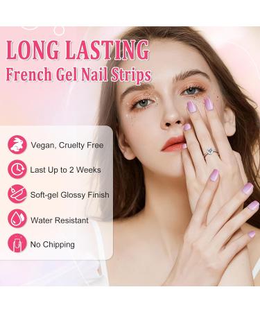 20Pcs Semi Cured Gel Nail Polish Strips Works with Any Nail Lamps Self-Adhesive Gel Nail Stickers Salon-Quality Long Lasting Waterproof Gel Nail Polish Wraps - Marshmallow Easy to Apply & Remove - Buy Online on GoSupps.com
