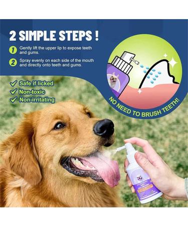 Teeth Cleaning Spray for Dogs & Cats Pet Oral Spray Clean Teeth Pet Breath Freshener Spray Care Cleaner Eliminate Bad Breath (1pcs) - Buy Online on GoSupps.com