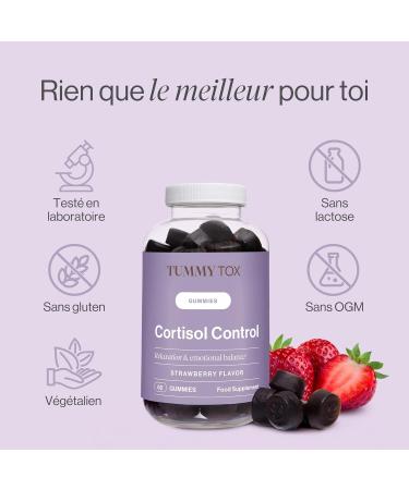 Ashwagandha Gummies pour le soulagement du stress avec GABA Rhodiola Rosea Vitamine B6 Vitamine B12 Contr le du cortisol 60 gummies par Tummy Tox Cortisol control gummies 1x - Buy Online on GoSupps.com
