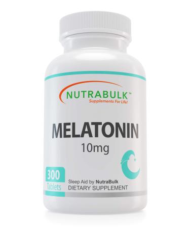 Melatonin 10 mg Tablets Quick Release Natural Nighttime Sleep Aid for Adults. (300 Count) 300 Count (Pack of 1)