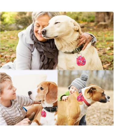 2-Piece Dog Brand Bag with Push Button | Military Dog ID Silencer Ring & Address Tag for Dogs & Cats | Rose Red Bone Paw Design - Buy Online on GoSupps.com