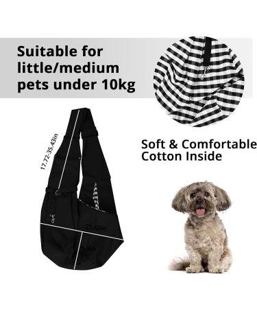 Lyneun Pet Sling Carrier - Hands-Free Adjustable Shoulder Strap for Cats & Dogs - Black | Ideal for Walking, Travel & Outdoor Activities - Buy Online on GoSupps.com