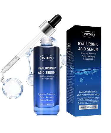 ISTON Advanced Hyaluronic Acid Serum for Face - 1.69 Fl Oz - Plumping Anti-Aging & Hydrating - with Niacinamide - 4 Molecular Weight hylunaric acids - Promotes Youthful Skin