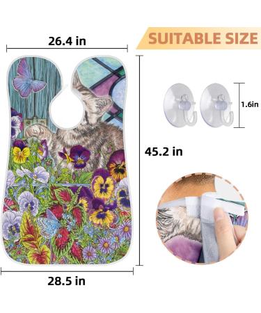 Beard Bib Apron | Waterproof Hair Catcher for Men | Non-Stick Grooming Cape | Naughty Cat Design - Buy Online on GoSupps.com