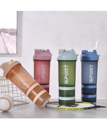 DERCLIVE Protein Shaker Bottle - Portable Supplement Mixer Cup with Powder Storage for Fitness Running & Cycling - Buy Online on GoSupps.com