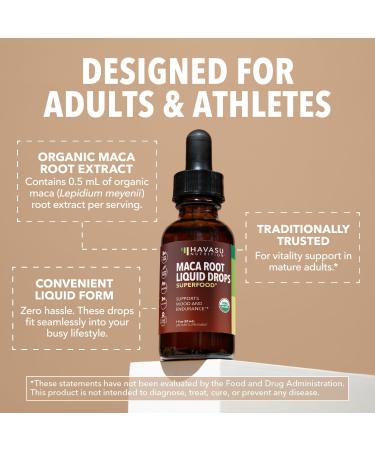 HAVASU NUTRITION Organic Maca Root Liquid Drops (60 Servings) & Saw Palmetto Supplement Capsules (200 Servings) - Buy Online on GoSupps.com