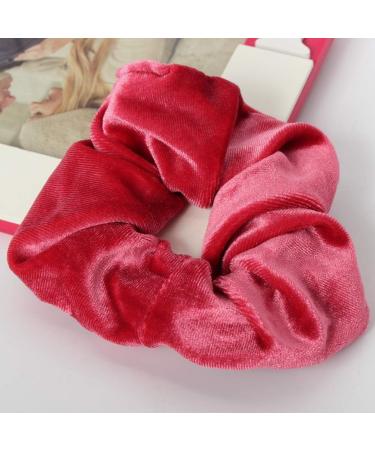 JUSTFOX XXL Velour Velvet Hair Tie Scrunchie - Old Pink Ponytail Holder for All Hair Types - International Shipping - Buy Online on GoSupps.com